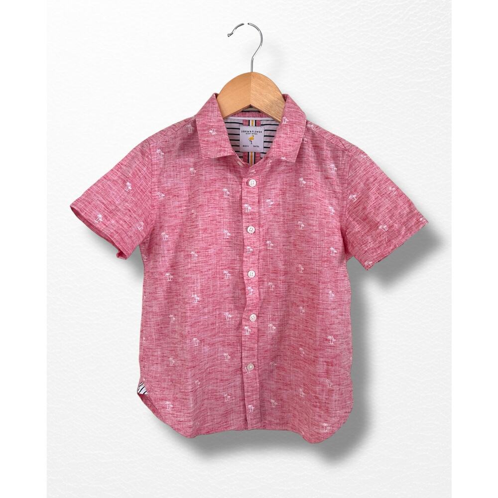 Denim & Flower Boys’ Palm Trees Button-Down Shirt, Size 4
